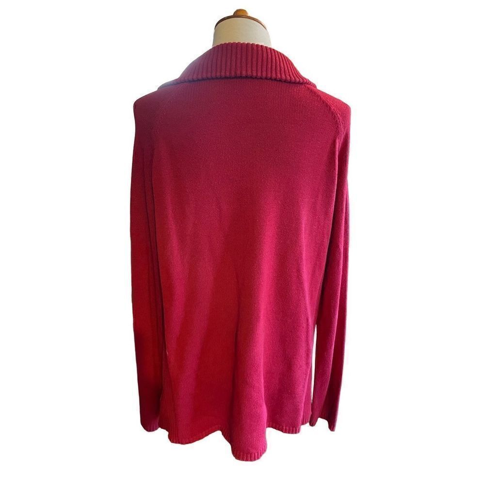 Eddie Bauer Red Half Zip Long Sleeve Sweater XL - Picture 4 of 11